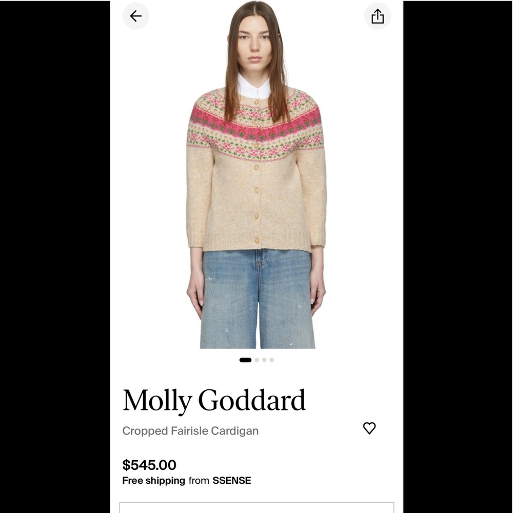 MOLLY GODDARD Fair Isle wool cardigan